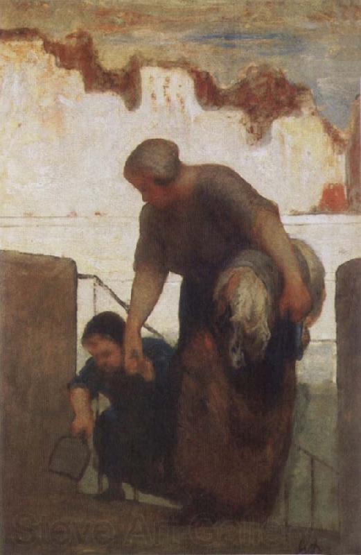 Honore  Daumier The Washer woman France oil painting art